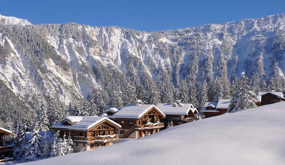 Luxury alpine chalets amidst stunning scenery