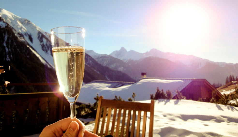 Champagne time in the Alps