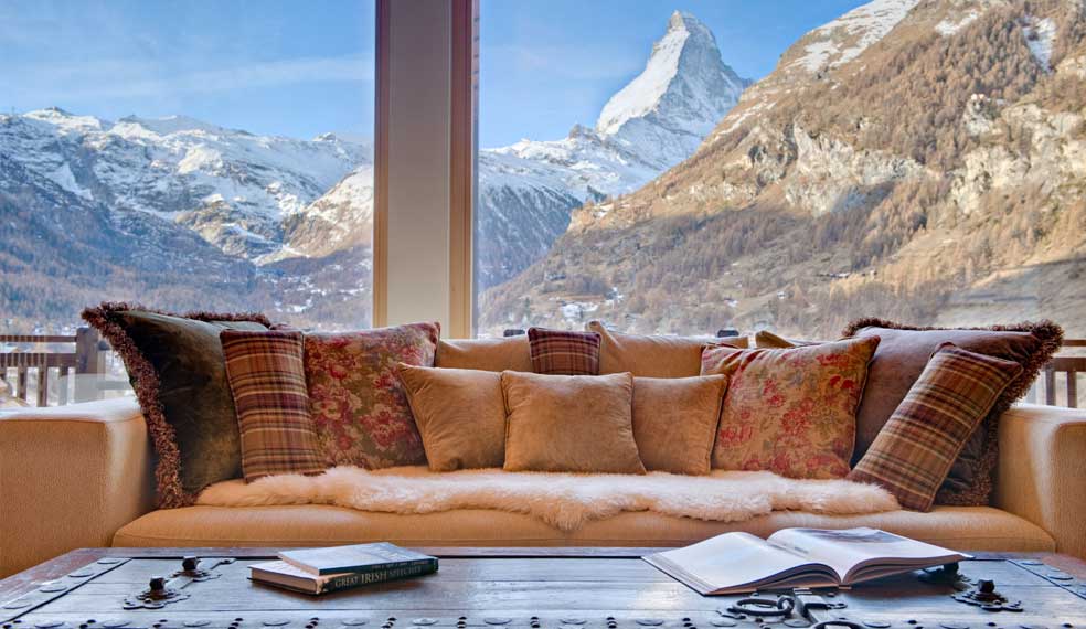 Stunning views from the lounge in the luxurious Chalet Grace